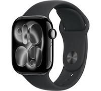 Apple Watch Series 11 GPS, Cassa 42 mm in alluminio Jet Black con Cinturino Sport nero - M/L