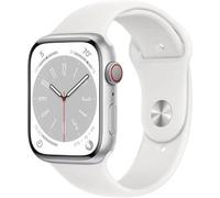 Apple Watch Series 8 OLED 45 mm Digitale 396 x 484 Pixel Touch screen 4G Argento Wi-Fi GPS (satellitare)