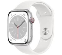 APPLE WATCH SERIE8 CELL 45MM SILVER ALUMINIUM CASE/WHITE SPORT BAND MP4J3TY/A