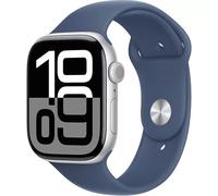 Apple Watch Series 10 Serie 10 GPS 46mm Cassa in Alluminio Color Argento con Denim Sport Band - S/M