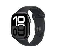 Apple Watch Series 10 GPS 46 mm Smartwatch con cassa in alluminio e cinturino Sport Loop Nero - M/L. Fitness tracker, app ECG, display Retina always-on, Carbon Neutral