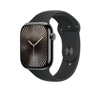 Apple Watch Series 10 GPS + Cellular 46 mm Smartwatch con cassa in titanio color Ardesia e cinturino Sport Loop Nero - M/L. Fitness tracker, app ECG, display Retina always-on, Carbon Neutral