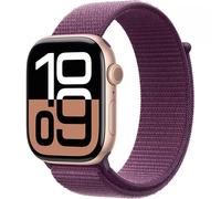 Apple Watch Series 10 GPS + Cellular, Cassa Oro Rosa 46mm, Cinturino in Tessuto Prugna - Nouvo