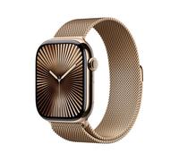 Apple Watch Series 10 LTE 46mm Gold Titangehäuse mit Gold Milanese Loop - M/L