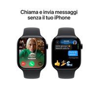 Apple Watch Series 10 Serie 10 GPS + Cellular 46mm Cassa in Alluminio color Jet Black con Nero Sport Band - M/L