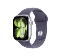 Apple Watch Series 11 GPS 42mm, Cassa in Alluminio color Argento con cinturino Viola Nebbia Sport Band - S/M