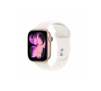 Apple Watch Series 11 GPS 42mm, Cassa in Alluminio color Oro Rosa con cinturino Rosa fard Sport Band - S/M