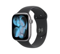 Apple Watch Series 11 GPS 46mm, Cassa in Alluminio color Grigio Siderale con cinturino Nero Sport Band - M/L