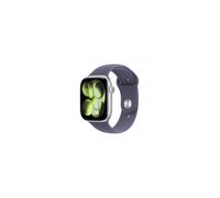 Apple Watch Series 11 GPS 46mm, Cassa in Alluminio color Argento con cinturino Viola Nebbia Sport Band - M/L