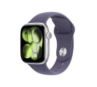 Apple Watch Series 11 GPS, Cassa 42 mm in alluminio color argento con Cinturino Sport viola nebbia - M-L