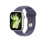 Apple Watch Series 11 GPS, Cassa 42 mm in alluminio color argento con Cinturino Sport viola nebbia - S/M