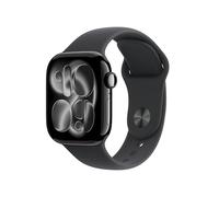 Apple Watch Series 11 GPS, Cassa 42 mm in alluminio Jet Black con Cinturino Sport nero - S/M