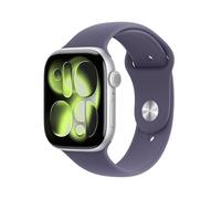 Apple Watch Series 11 GPS, Cassa 46 mm in alluminio color argento con Cinturino Sport viola nebbia - M/L