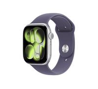 APPLE Watch Series 11 GPS, Cassa 46 mm in alluminio color argento con Cinturino Sport viola nebbia - M/L