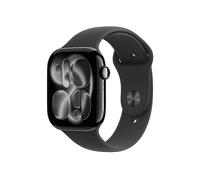 Apple Watch Series 11 GPS 46mm, Cassa in Alluminio colore Jet Black con cinturino Nero Sport Band - M/L