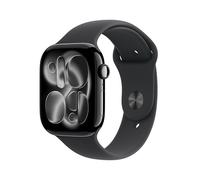 Apple Watch Series 11 GPS, Cassa 46 mm in alluminio Jet Black con Cinturino Sport nero - S/M