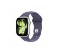 Apple Watch Series 11 GPS + Cellular 42mm, Cassa in Alluminio color Argento con cinturino Viola Nebbia Sport Band - S/M