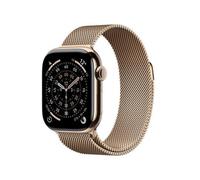 Apple Watch Series 11 GPS + Cellular 42mm Gold Titanium Gehäuse mit Gold Milanes
