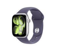 Apple Watch Series 11 GPS + Cellular, Cassa 42 mm in alluminio color argento con Cinturino Sport viola nebbia - S/M