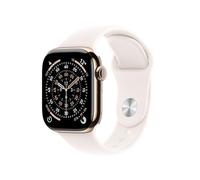 Apple Watch Series 11 GPS + Cellular, Cassa 42 mm in titanio color oro con Cinturino Sport rosa fard - M/L