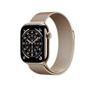 Apple Watch Series 11 GPS + Cellular, Cassa 42 mm in titanio color oro con Loop in maglia milanese color oro - Misura unica