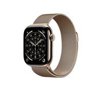Apple Watch Series 11 GPS + Cellular 42mm, Cassa in Titanio colore Oro con cinturino Gold Milanese Loop