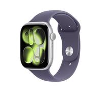 Apple Watch Series 11 GPS + Cellular, Cassa 46 mm in alluminio color argento con Cinturino Sport viola nebbia - M/L