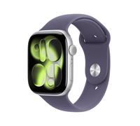 Apple Watch Series 11 GPS + Cellular, Cassa 46 mm in alluminio color argento con Cinturino Sport viola nebbia - M-L