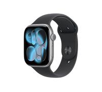 APPLE Watch Series 11 GPS + Cellular, Cassa 46 mm in alluminio grigio siderale con Cinturino Sport nero - M/L