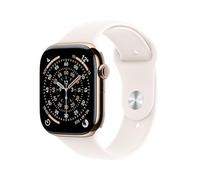 Apple Watch Series 11 GPS + Cellular, Cassa 46 mm in titanio color oro con Cinturino Sport rosa fard - S/M