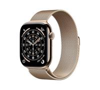 Apple Watch Series 11 GPS + Cellular, Cassa 46 mm in titanio color oro con Loop in maglia milanese color oro - M/L