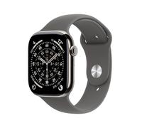 Apple Watch Series 11 GPS + Cellular, Cassa 46 mm in titanio naturale con Cinturino Sport grigio pietra - S/M