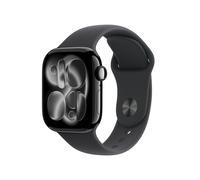 Apple Watch Series 11 GPS, Cassa 42 mm in alluminio Jet Black con Cinturino Sport nero - M/L