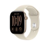 SMARTWATCH APPLE Watch Series 12 GPS 46 mm Cinturino Sport sabbia M/L, Display da 1,99 ", Touchscreen, 64 GB, 5.3, Modulo GPS integrato, Waterproof, Oro chiaro