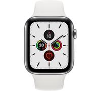 Apple Watch Series 5 (2019) | 44 mm | Acciaio inossidabile | GPS + Cellular | argento | Cinturino Sport bianco