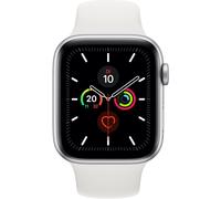 Apple Watch Series 5 (2019) | 44 mm | Alluminio | GPS | argento | Cinturino Sport bianco