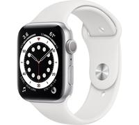 Apple Watch Series 6 (2020) GPS + Cellular 44 mm - Acciaio inossidabile Argento - Cinturino Sport Bianco