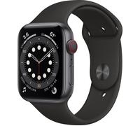 Apple Watch Series 6 Alluminio 44 mm (2020) | GPS + Cellular | grigio siderale | Cinturino Sport nero