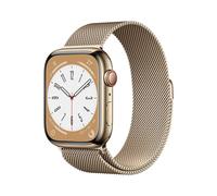 Apple Watch Series 8 GPS + Cellular 45mm Cassa in Acciaio Inossidabile color Oro with con Cinturino Loop Milanese Apple