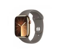 Apple Watch Series 9 (GPS Cellular) cassa da 45 mm in acciaio inossidabile color oro, cinturino sportivo grigio S/M