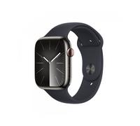 Apple Watch Series 9 (GPS Cellular) cassa da 45 mm in acciaio inossidabile grafite, cinturino sportivo mezzanotte S/M