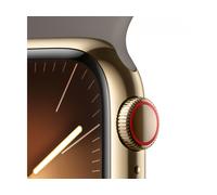 Apple Watch Series 9 (GPS Cellular) cassa in acciaio inossidabile da 41 mm color oro, cinturino sportivo grigio M/L
