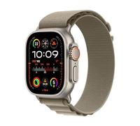 Apple Watch Ultra 2 GPS + Cellular 49mm Smartwatch con robusta cassa in titanio e Alpine Loop oliva - Small. Fitness tracker, GPS di precisione, tasto Azione, batteria a lunghissima durata