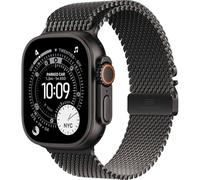 Apple Watch Ultra 3 [GPS + Cellular 49 mm] Orologio da corsa e multisport con cassa in titanio nero e cinturino milanese nero. Comunicazioni satellitari, monitoraggio salute e attività
