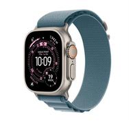 Apple Watch Ultra 3 GPS + Cellular 49mm, Cassa in Titanio Naturale con cinturino Blu Chiaro Alpine Loop - Large