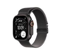 Apple Watch Ultra 3 GPS + Cellular 49mm, Cassa in Titanio color Nero con cinturino Nero Titanium Milanese Loop - Medium