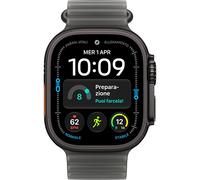 Apple Watch Ultra 4 (GPS + Cellular) Cassa da 49 mm in Titanio Nero con cinturino Ocean Band Nero traslucido - Taglia unica - Nouvo