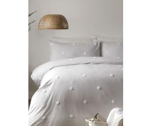 Appletree Appletree Tufted Polka Dot Garden 100% Pure Cotton Bed Set Argento