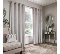 Appletree Boutique Conrad - Coppia di tende con occhielli, 117 x 137 cm, colore: Argento