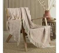 Appletree - Coperta geometrica in terracotta (180 x 130 cm) - 100% cotone - copridivano arancione terracotta - Coperta in terracotta - Coperta intrecciata in terracotta - Coperta lavorata a maglia -